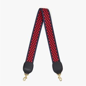 Clare V Red and Navy Checkered Shoulder Strap